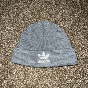 Adidas Vintage OG Cozy Heather Grey Knit Winter Beanie Hat